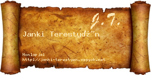 Janki Terestyén névjegykártya